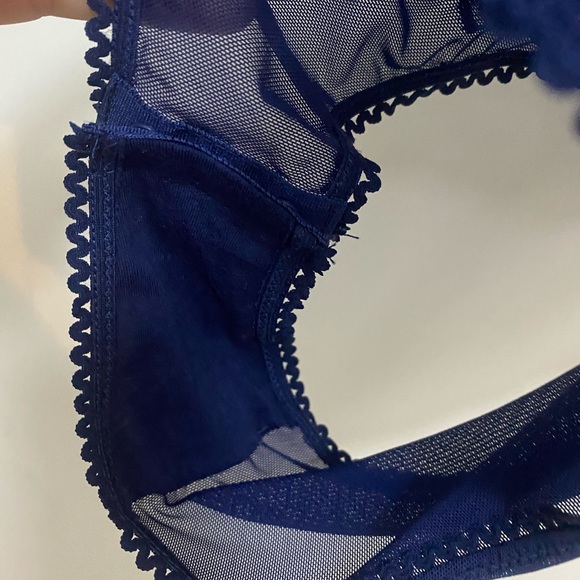 Blue lace and mesh teddy - Picture 8 of 10